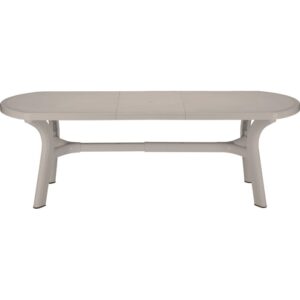 Tavolo da giardino ovale allungabile t.b.t. beige per esterni.