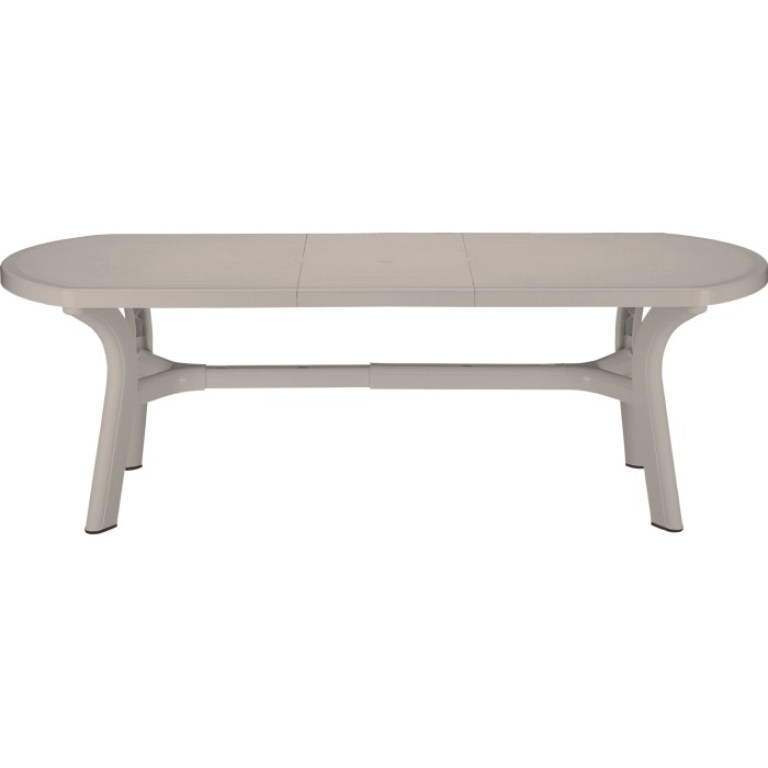 Tavolo da giardino ovale allungabile t.b.t. beige per esterni.