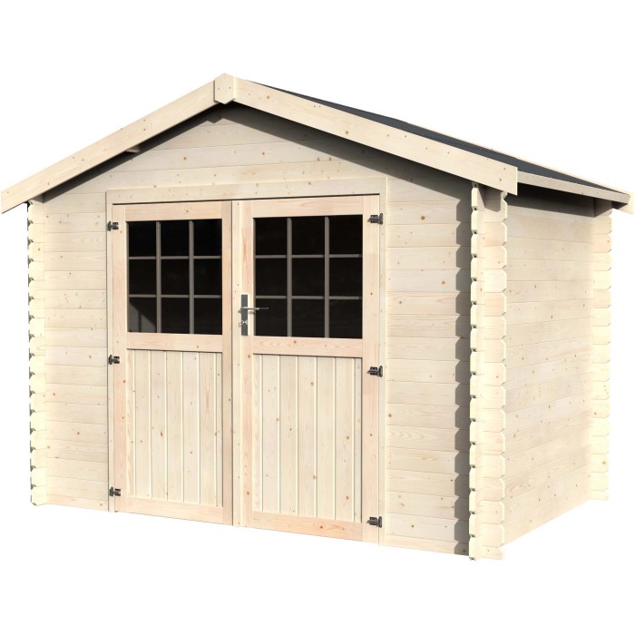 Casetta da giardino in legno Decor et Jardin Florine con doppia porta e finestre.