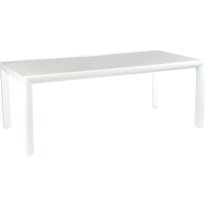 Tavolo da giardino rettangolare allungabile OBI Outdoor Living Princeton, 100 x 310 cm, con struttura in alluminio bianco.