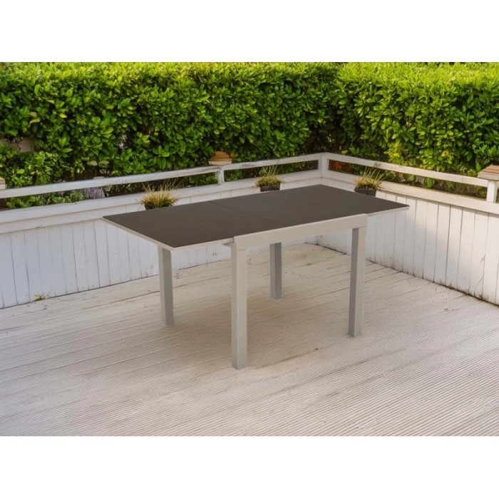 Tavolo allungabile da giardino Nomara in alluminio 90x90x74 cm