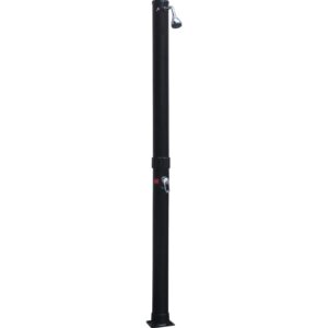 Doccia solare Summer Fun in 2 parti con base nera e soffione argentato.
