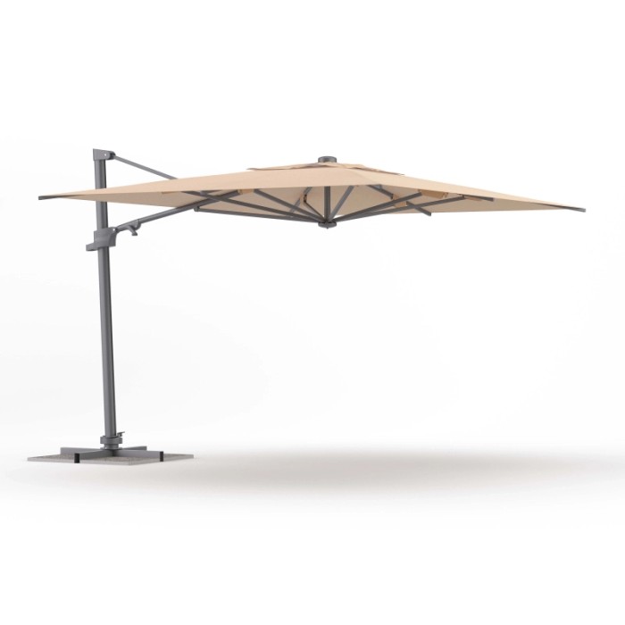 Ombrellone da giardino palo decentrato retrattile Step 3x3 m Beige