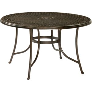 Tavolo da giardino rotondo nero OBI Outdoor Living Mansura, 100x100 cm.