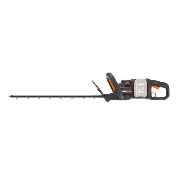 Tagliasiepi a batteria t.b.t. in nero e arancione.