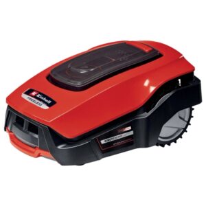 Robot tagliaerba rosso Einhell FREELEXO per la cura del prato.