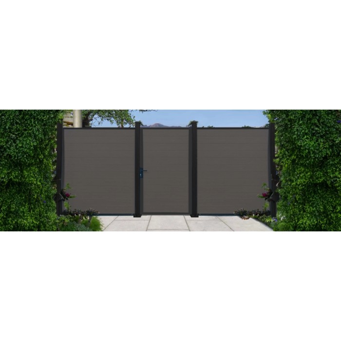 Cancello in WPC effetto liscio Antracite per pannello 90x180 cm antracite
