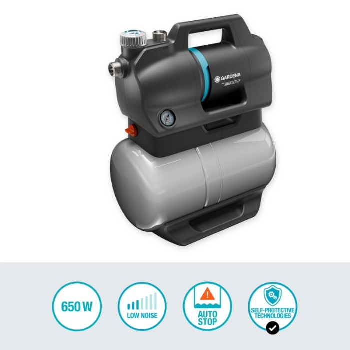 Gardena Autoclave 3000/3, pompa da giardino grigia per casa e giardino.