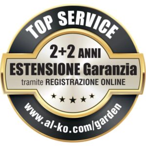 Sigillo di garanzia Al-Ko Top Service: estensione di garanzia di 2+2 anni dopo la registrazione online.