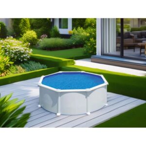 Piscina in acciaio fuori terra Atlantis Ø 350x132 cm rotonda bianco