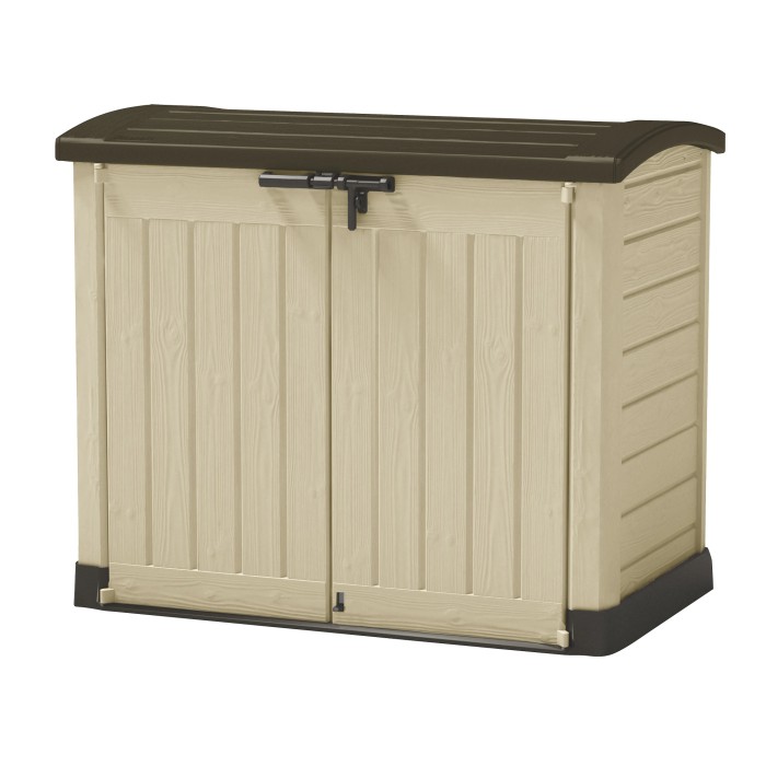 Box universale t.b.t. beige e marrone con ante chiudibili.