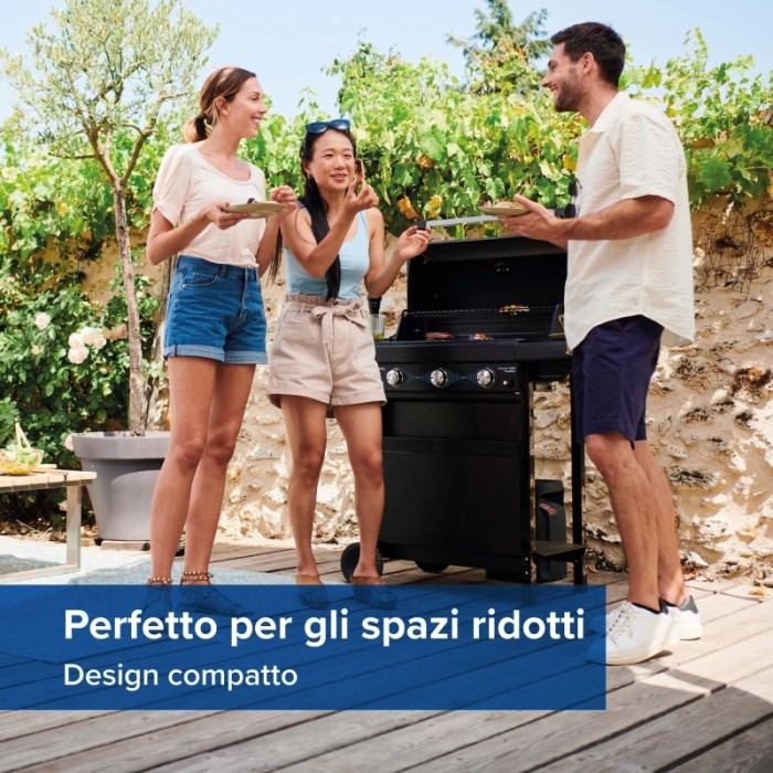 Barbecue a gas Campingaz Compact 3 LS DG 3 bruciatori 9,6 kW nero opaco
