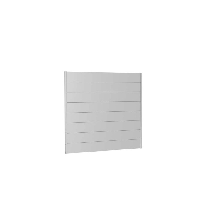 Pannello da parete Biohort frangivista argento metallizzato, 200x180cm, per giardino.