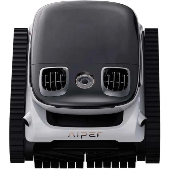 Robot per piscina Aiper, vista dall'alto. Pulitore automatico per piscine con cingoli.