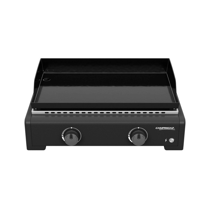 Grill Campingaz nero per campeggio e outdoor. Piastra con due regolatori.