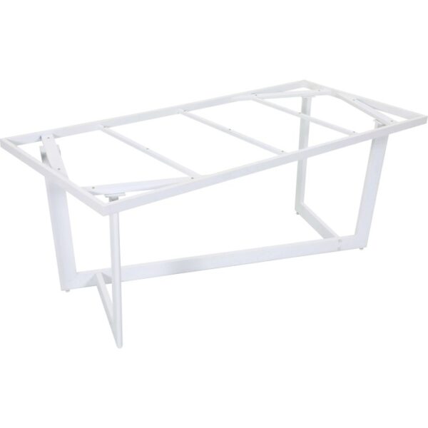 Struttura in metallo bianco per tavolo da giardino. Telaio tavolo senza piano.