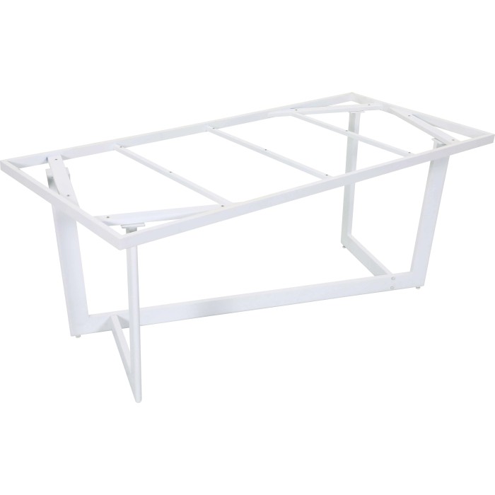 Struttura in metallo bianco per tavolo da giardino. Telaio tavolo senza piano.