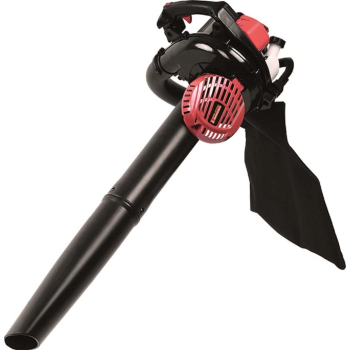 Aspirafoglie/soffiatore con sacco di raccolta, nero/rosso.