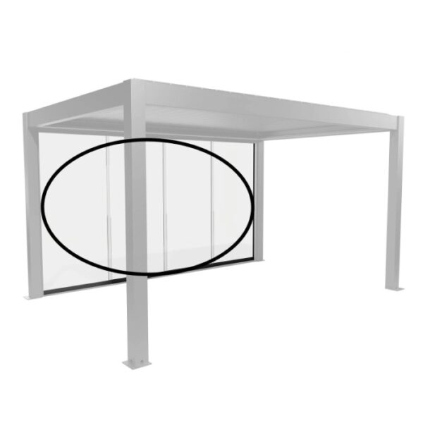 Parete scorrevole in vetro Biohort vetro trasparente 3 m grigio scuro metallizzato per coperture per patio.