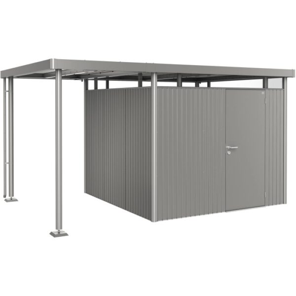 Tetto laterale Biohort per casetta da giardino HighLine 4, grigio quarzo metallizzato, 150x275x222 cm.