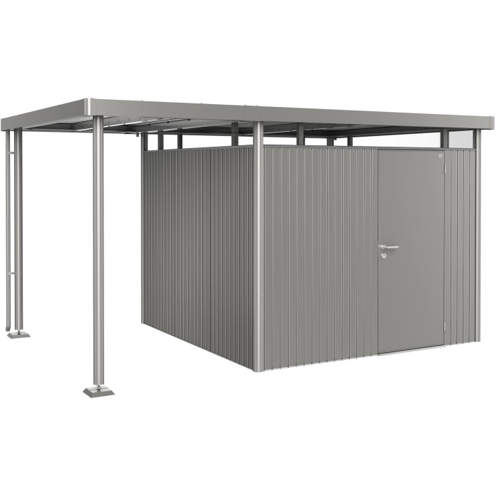 Tetto laterale Biohort per casetta da giardino HighLine 4, grigio quarzo metallizzato, 150x275x222 cm.