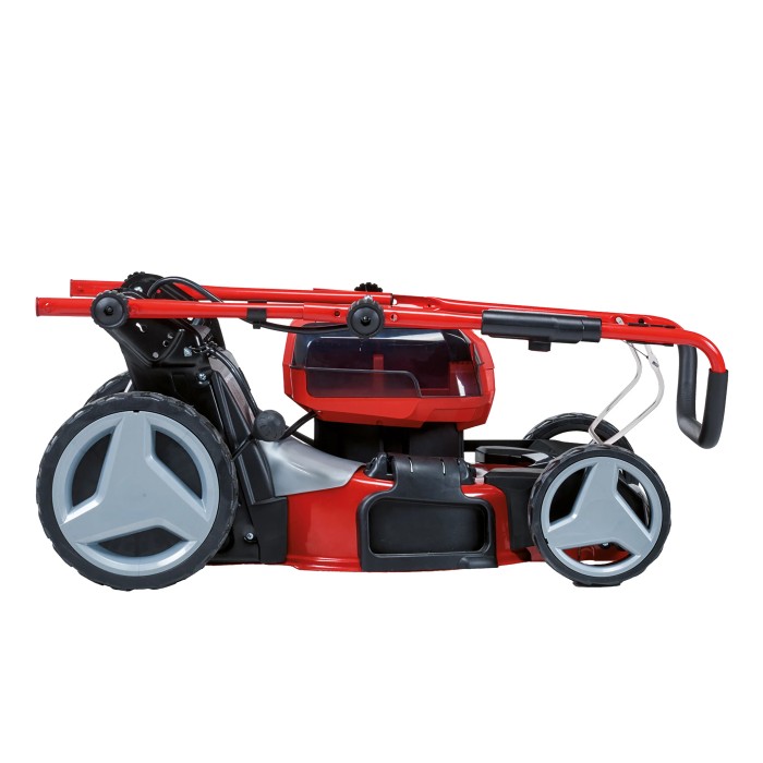 Tagliaerba a batteria Einhell GP-CM 36/47, rosso, con batterie. Tosaerba compatto per giardinaggio.