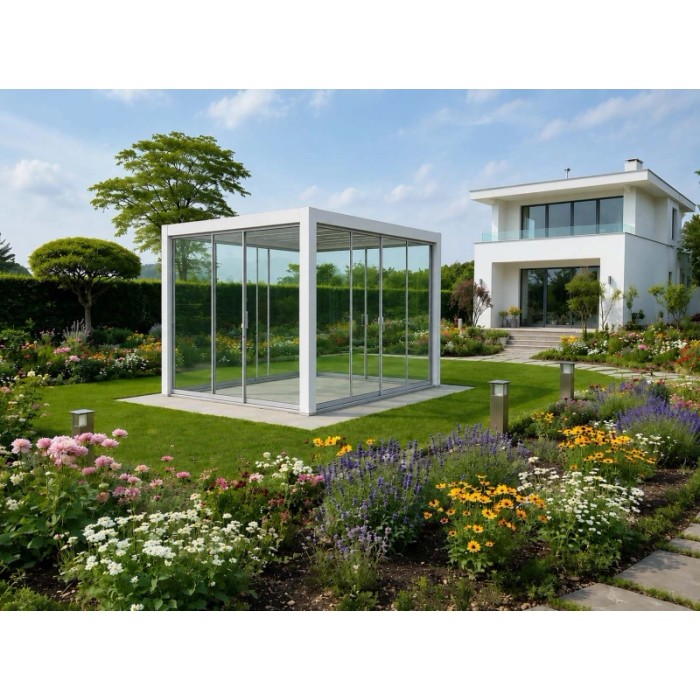 Vetrata fissa pergola Myara 3x2,5 m anodizzato