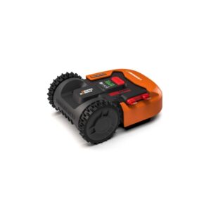 Worx Landroid S300 robot tagliaerba: Robot rasaerba compatto con scocca arancione e display digitale.