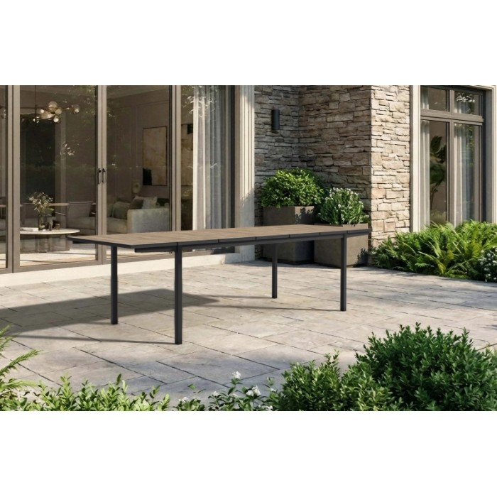 Tavolo allungabile da giardino Porto Nova 200 194-272x94x75 cm nero