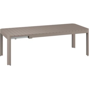 Tavolo da giardino allungabile t.b.t. color tortora con design a listelli.