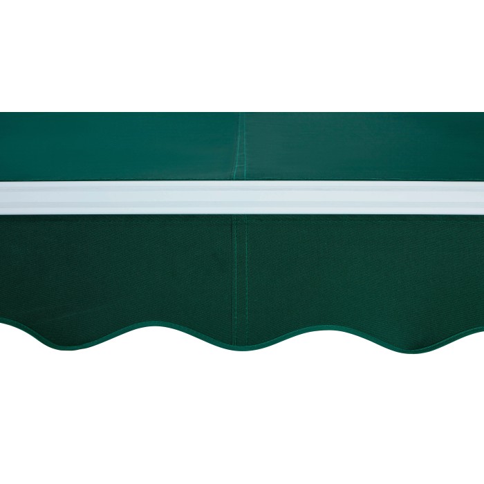 Tenda da sole t.b.t. verde con bordo ondulato per patio e balcone.