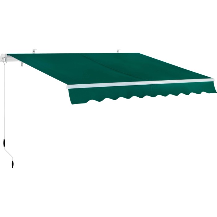 Tenda da sole t.b.t. verde con manovella per terrazza e balcone.