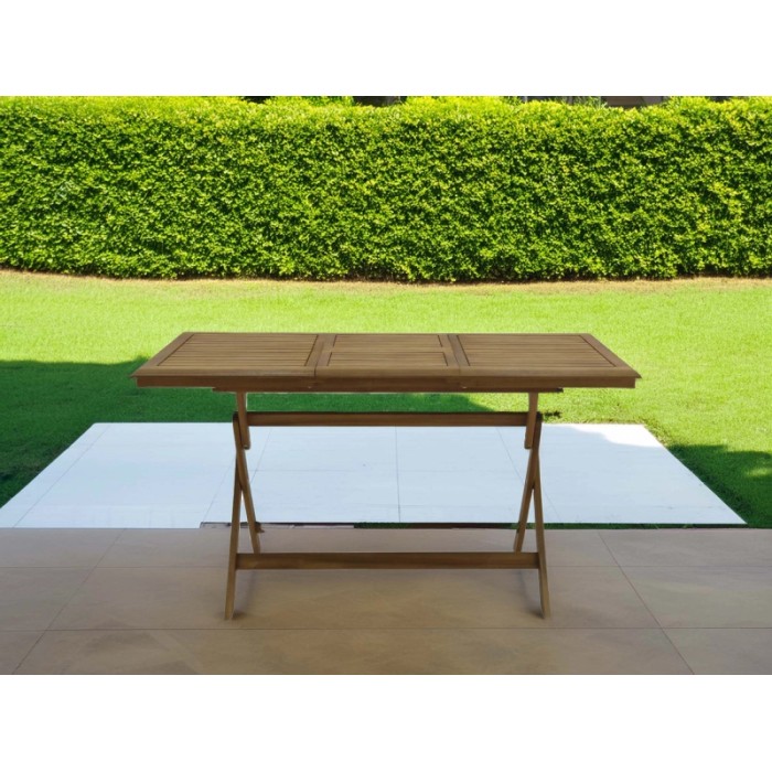 Tavolo da giardino pieghevole legno di acacia 100/140x70 cm H 75 cm