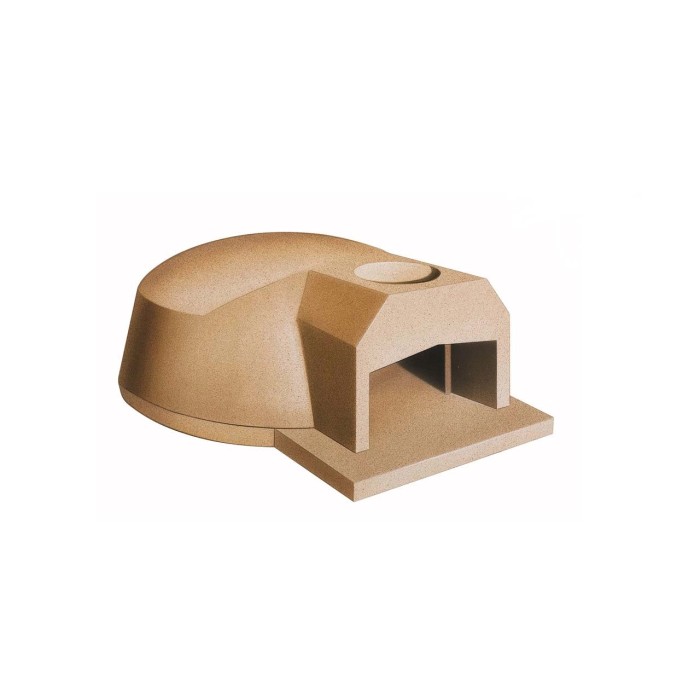 Forno barbecue in muratura beige t.b.t. Ideale per feste in giardino e cottura all'aperto.