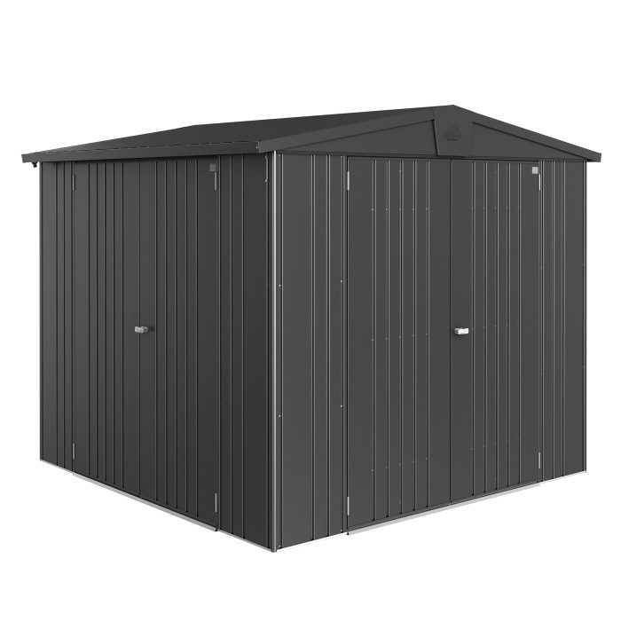 Porta supplementare Biohort per casetta da giardino Europa, grigio scuro metallizzato, per ampliare la casetta.