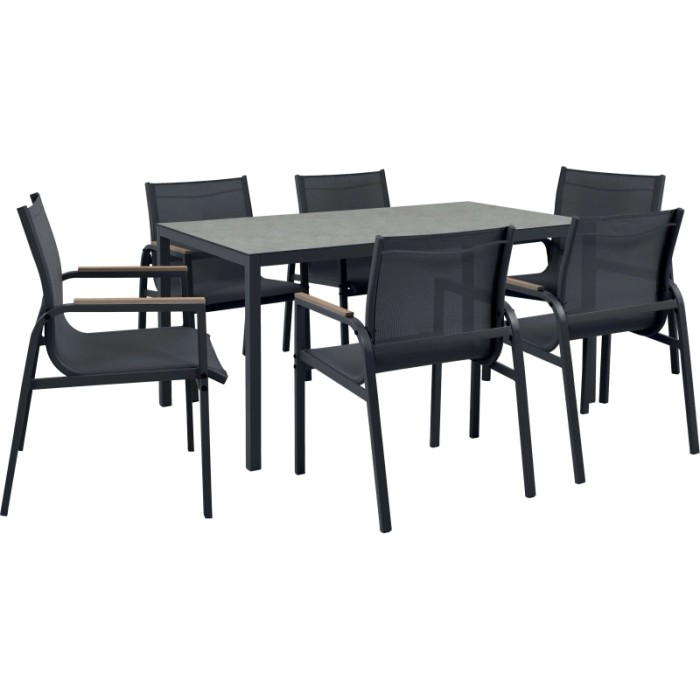 Tavolo da giardino Kulina antracite 150x90x75 cm