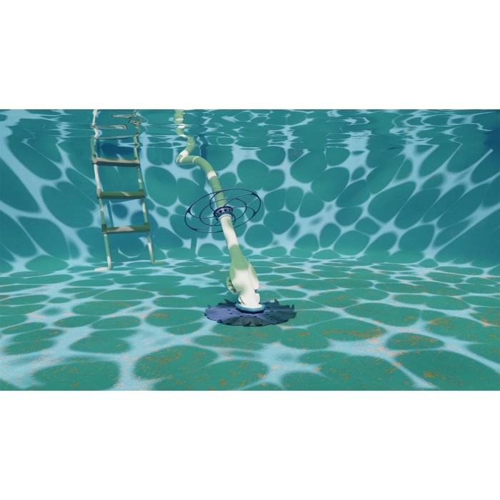 Pulitore automatico per piscina Gre bianco per pareti e fondo in uso sott'acqua.