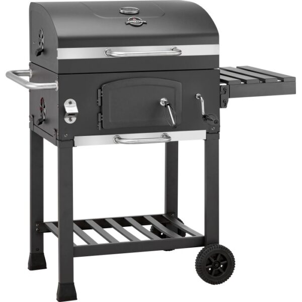 Jamestown Jaxon barbecue a carbone con griglia modulare e ripiano.