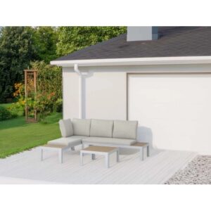 Salotto da giardino angolare Butterfield in alluminio 4 posti