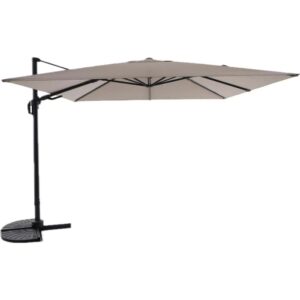 Ombrellone a braccio Bonbeach beige, 299 cm, con manovella. Parasole quadrato per giardino e balcone.
