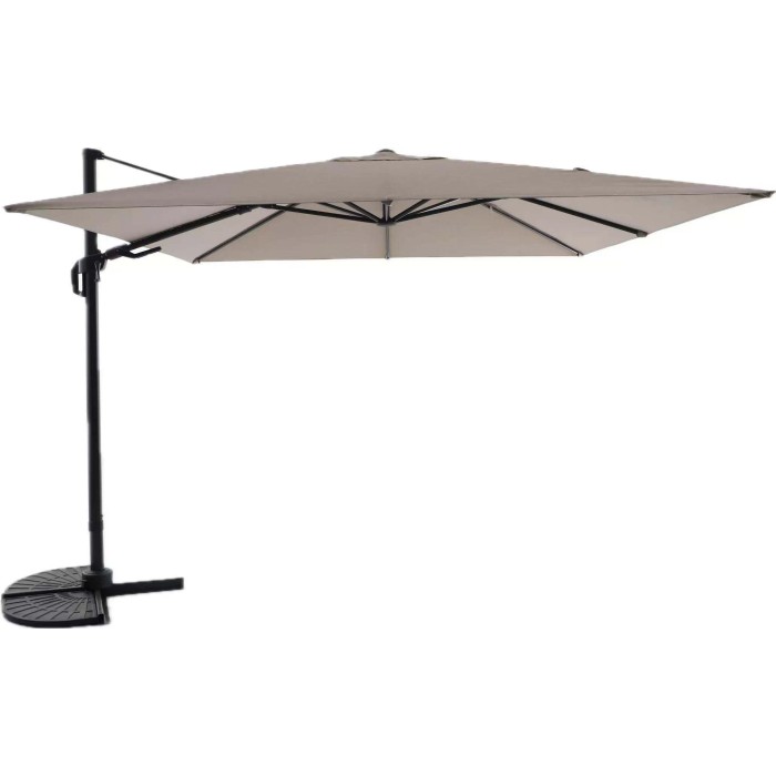 Ombrellone a braccio Bonbeach beige, 299 cm, con manovella. Parasole quadrato per giardino e balcone.