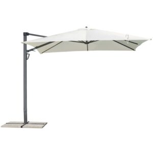 Ombrellone a braccio t.b.t. bianco, ideale per giardino o terrazzo.
