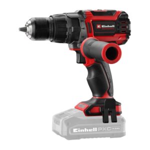 Trapano avvitatore a percussione a batteria Einhell TP-CD 18/70 Li-i BL con impugnatura supplementare, senza batteria.