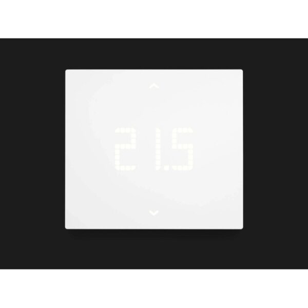 Termostato t.b.t. bianco con display digitale. Regolatore di temperatura per riscaldamento.