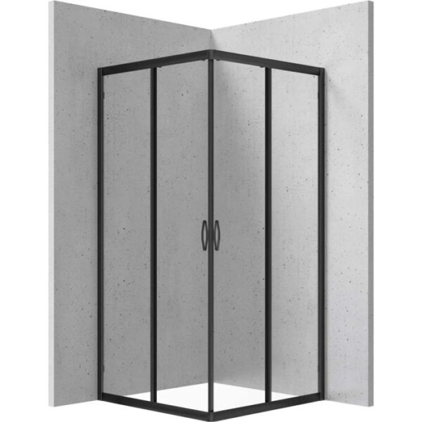 Cabina doccia quadrata Caimito Idrostile 900x1850 mm nero