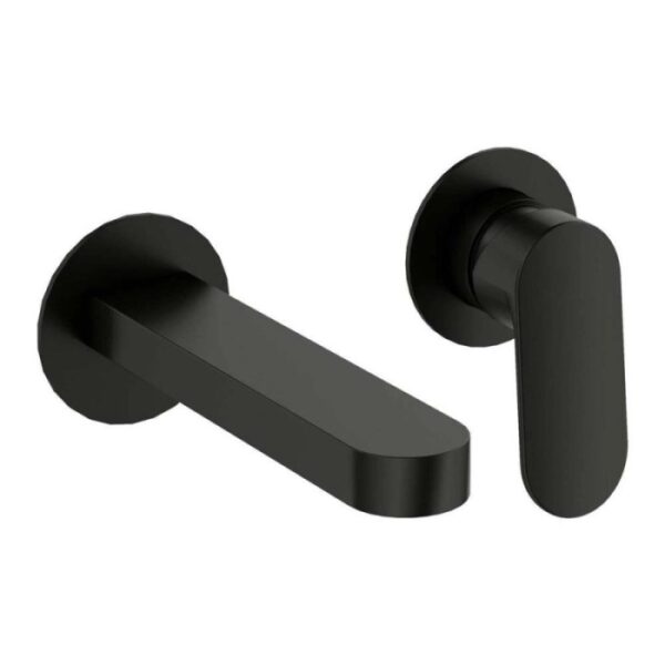Miscelatore lavabo Batabanó a incasso a parete nero H80 L260 P210 mm