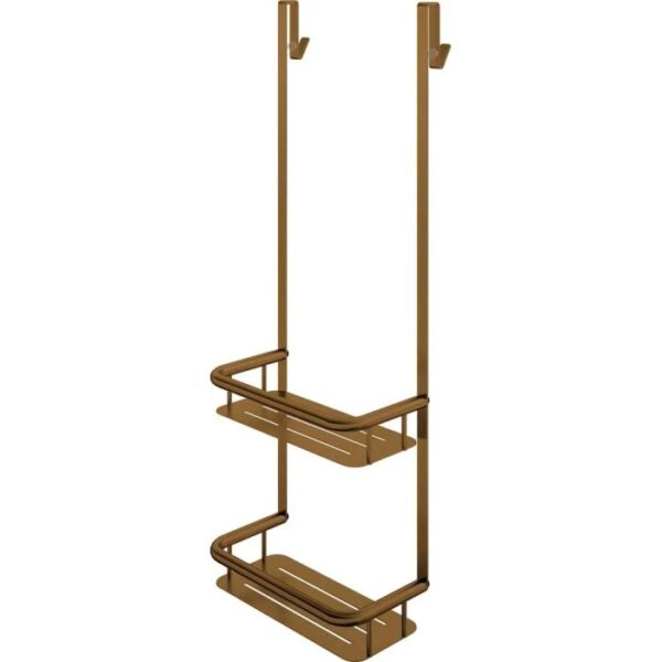 Mensola doccia Idrostile con ganci 276x762 mm bronzo spazzolato