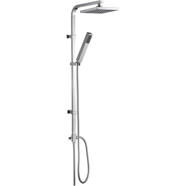 Colonna doccia t.b.t. con soffione e doccetta, finitura cromata.