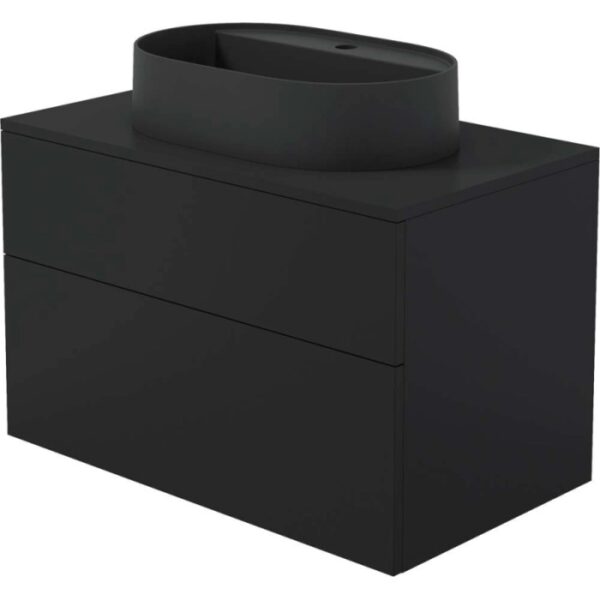 Mobile lavabo con lavabo granito Idrostile 800x520 mm nero