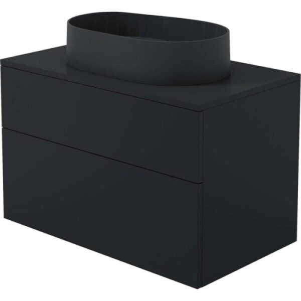 Mobile lavabo con lavabo granito Idrostile SlowMotion 800x520 mm nero